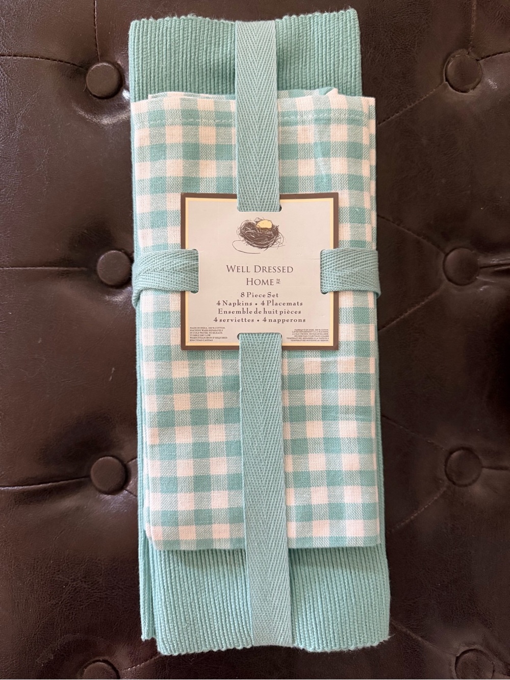 NWT Well Dressed Home 8 Piece Table Linens Set - 4 Napkins & 4 Placemats